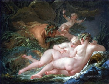  Boucher Oil Painting - Pan and Syrinx Francois Boucher